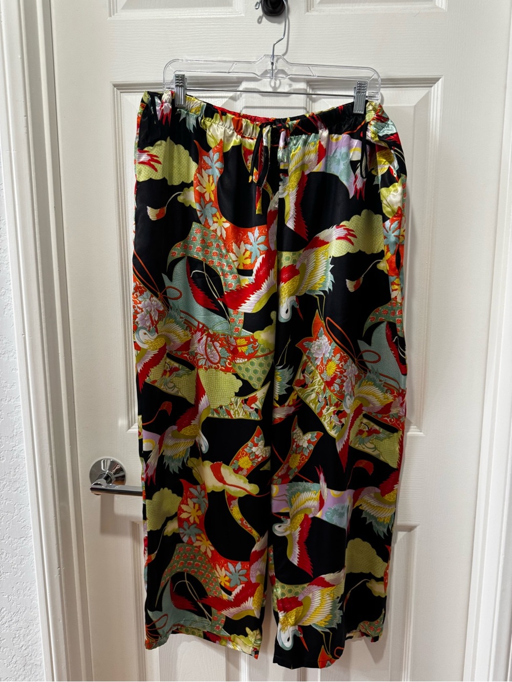 Natori Asian-inspired Crane and Floral Pajama Set XL - Picture 5 of 10